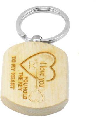 

Faynci Key of Love Engraved Handcrafted Wooden Key Chain