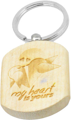 faynci Love Message for Her or Him Engraved Handcrafted Wooden Key Chain