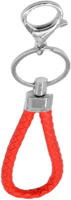 

Faynci Braided Leather Cord Metal Red Key Chain
