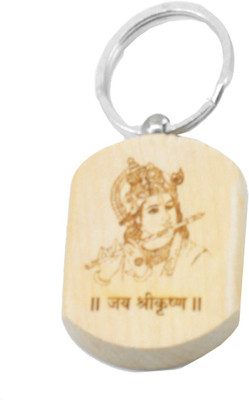 

Faynci Jay Shree Krishna Engraved Handcrafted Wooden Key Chain