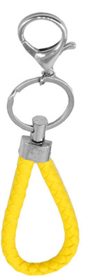 

Faynci Braided Leather Cord Metal Yellow Key Chain