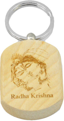 

Faynci Radha Krishna Engraved Handcrafted Wooden Key Chain
