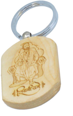 

Faynci Shivaji Raje Engraved Handcrafted Wooden for Shiv Premi Key Chain