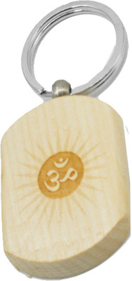 faynci Om Engraved Handcrafted Wooden Key Chain