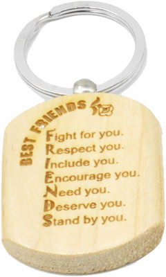 

Faynci Meaning of Friends Engraved Handcrafted Wooden Key Chain