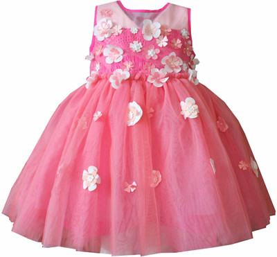 

A Little Fable Girls Midi/Knee Length Party Dress(Multicolor, Sleeveless)
