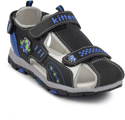 

KITTENS Boys Velcro Flats(Black