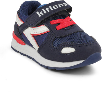 

KITTENS Boys Velcro Running Shoes(Dark Blue, Pink