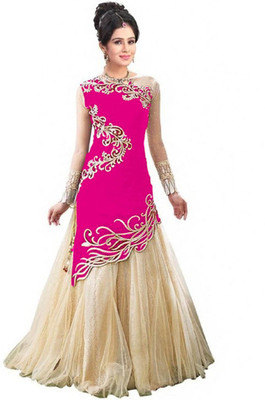 SHREE CREATION Straight Gown(Pink)
