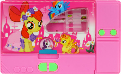 

Aarvi Pony Catton Character Print Art Plastic Pencil Box(Set of 1, Pink)