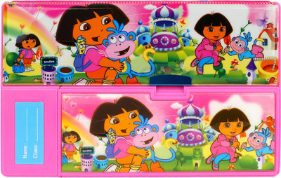 

Aarvi Dora Catton Character Print Art Plastic Pencil Box(Set of 1, Pink)