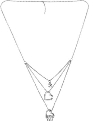Silver 3 online chain necklace