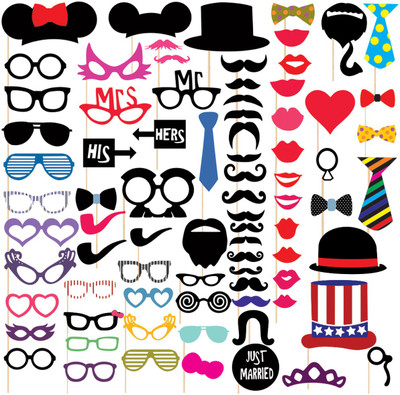 

SYGA Combo Set Of 76 Party Photo Booth Props Photo Booth Board(Party)
