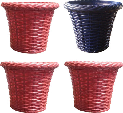 

SHOPTICO Plant pots Plant Container Set(Pack of 4, Plastic)