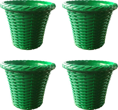 SHOPTICO Plant pots Plant Container Set(Pack of 4, Plastic)