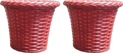 

SHOPTICO Plant pots Plant Container Set(Pack of 2, Plastic)