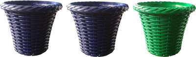 

SHOPTICO Plant pots Plant Container Set(Pack of 3, Plastic)