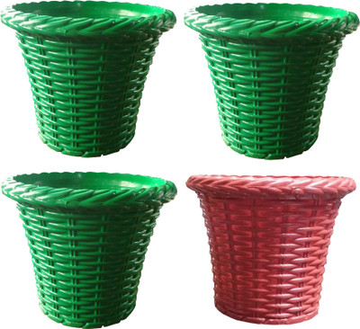 

SHOPTICO Plant pots Plant Container Set(Pack of 4, Plastic)