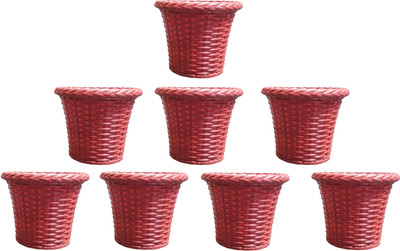 

SHOPTICO Plant Pot Plant Container Set(Pack of 8, Plastic)