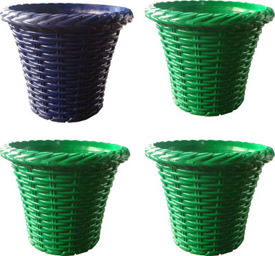 

SHOPTICO Plant pots Plant Container Set(Pack of 4, Plastic)