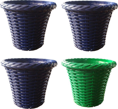 

SHOPTICO Plant pots Plant Container Set(Pack of 4, Plastic)