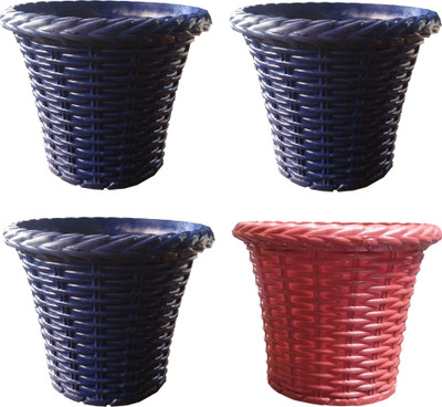 

SHOPTICO Plant pots Plant Container Set(Pack of 4, Plastic)