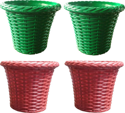 

SHOPTICO Plant pots Plant Container Set(Pack of 4, Plastic)