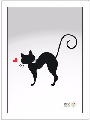 

Black-Cat-Heart Paper Print(11.69 inch X 8.27 inch, Framed)