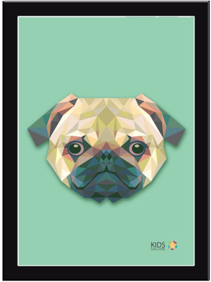 

Dog-Face-Retro-Blue Paper Print(11.69 inch X 8.27 inch, Framed)