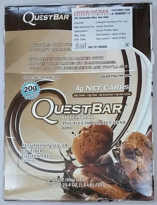 

QUEST NUTRITION DOUBLE CHOCOLATE CHUNK Protein Bars(720 g, DOUBLE CHOCOLATE CHUNK)
