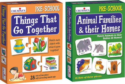 

Creatives Combo of Things That Go Together and Animal Families & Their Homes(2 Pieces)