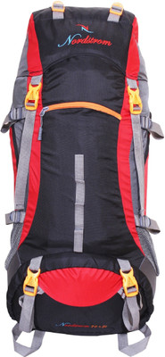 

NORDSTROM 0109 Climate Proof Mountain /Hiking /trekking /Campaign /Backpack 75 Ltrs Red & Black with Padded Laptop Sleeve & Rain Cover Rucksack - 75 L(Multicolor)