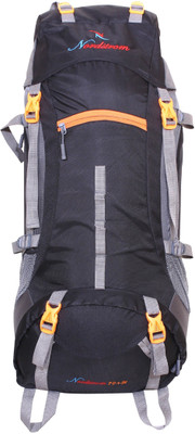 

NORDSTROM 0109 Climate Proof Mountain /Hiking /trekking /Campaign /Backpack 75 Ltrs Black & Grey with Padded Laptop Sleeve & Rain Cover Rucksack - 75 L(Multicolor)