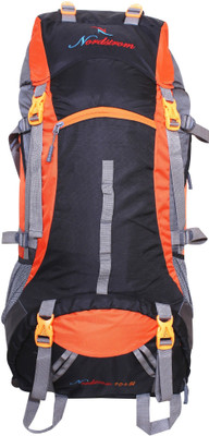 

NORDSTROM 0109 Climate Proof Mountain /Hiking /trekking /Campaign /Backpack 75 Ltrs Orange & Black with Padded Laptop Sleeve & Rain Cover Rucksack - 75 L(Multicolor)