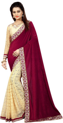 58 OFF on Diwali Special Solid Bollywood Velvet Saree Maroon on