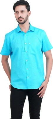 FAVIO Men Solid Casual Blue Shirt FAVIO Men Solid Casual Blue Shirt