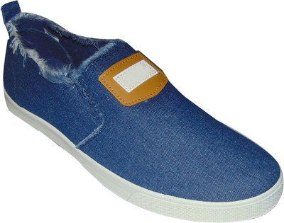 

G S Footwear Slip On Sneakers For Men(Navy, White