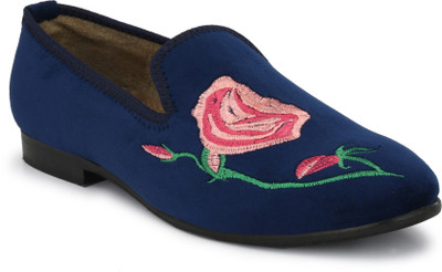 

El Paso Men's Blue Stylish Velvet Embroided Casual Slip On Shoes Outdoors For Men(Blue
