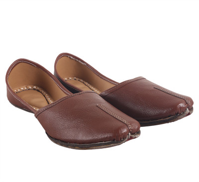 

DFR Textured Ethnic Punjabi Brown Jutis For Men(Brown, Brown 2