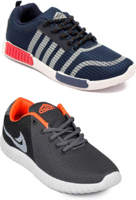 

Asian Men's Combo pack of 2 Training & Gym Shoes For Men(Navy, Grey, Multicolor