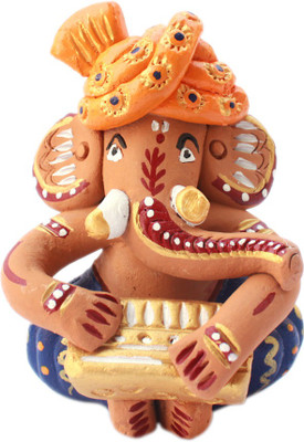 

KALAKSHI SINGAL GANESHA KALA-GS303 Decorative Showpiece - 9 cm(Terracotta, Multicolor)