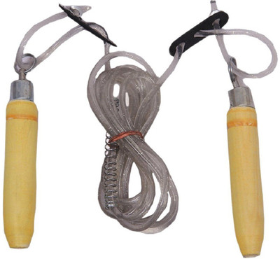 ILARTE Wooden adjustable skipping rope (Premium quality ) Freestyle Skipping Rope(Grey, Length: 254 cm)