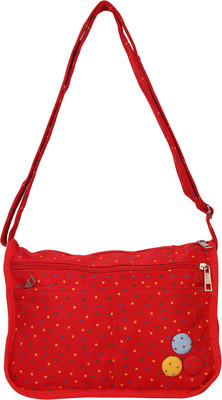

Bee Fashionable Women Casual Red Canvas Sling Bag