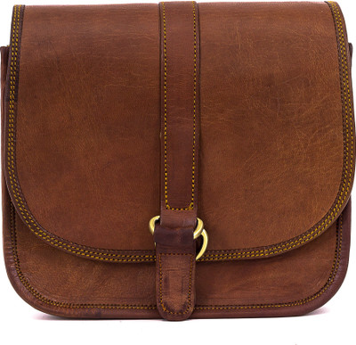 

Goatter Girls Formal Brown Genuine Leather Sling Bag