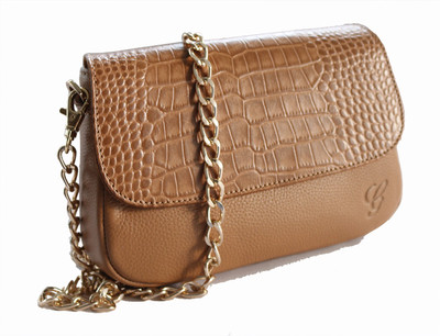 

Gripp Women Evening/Party Tan Genuine Leather Sling Bag