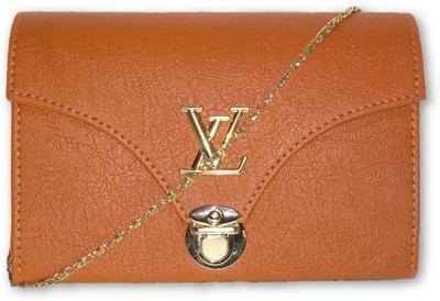 Rapidcostore Girls Evening/Party Tan PU Sling Bag