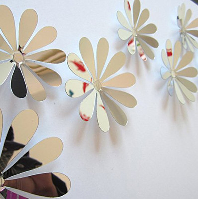 

SYGA  Mirror Wall Sticker Sticker(Pack of 12, Silver
