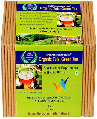 

Herbotech Healthchip ORGANIC BASIL Tulsi Green Tea Bags(50 g, Box)