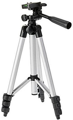 VibeX ™ i-3110 4 - Section Aluminum Camera Complete Tripod for Nikon D5000 Canon 5D Mark Sony Olympus Digital Camera Tripod Kit(White, Black, Supports Up to 1500 g)