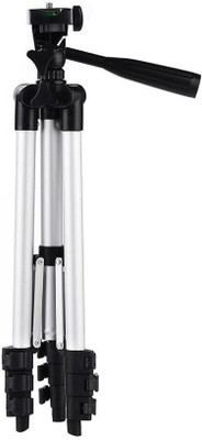 

VibeX ™ 3110 Lightweight Tripod with Adjustable-height legs Free Phone Holder with Bag Tripod Kit(Silver, Supports Up to 1500 g)